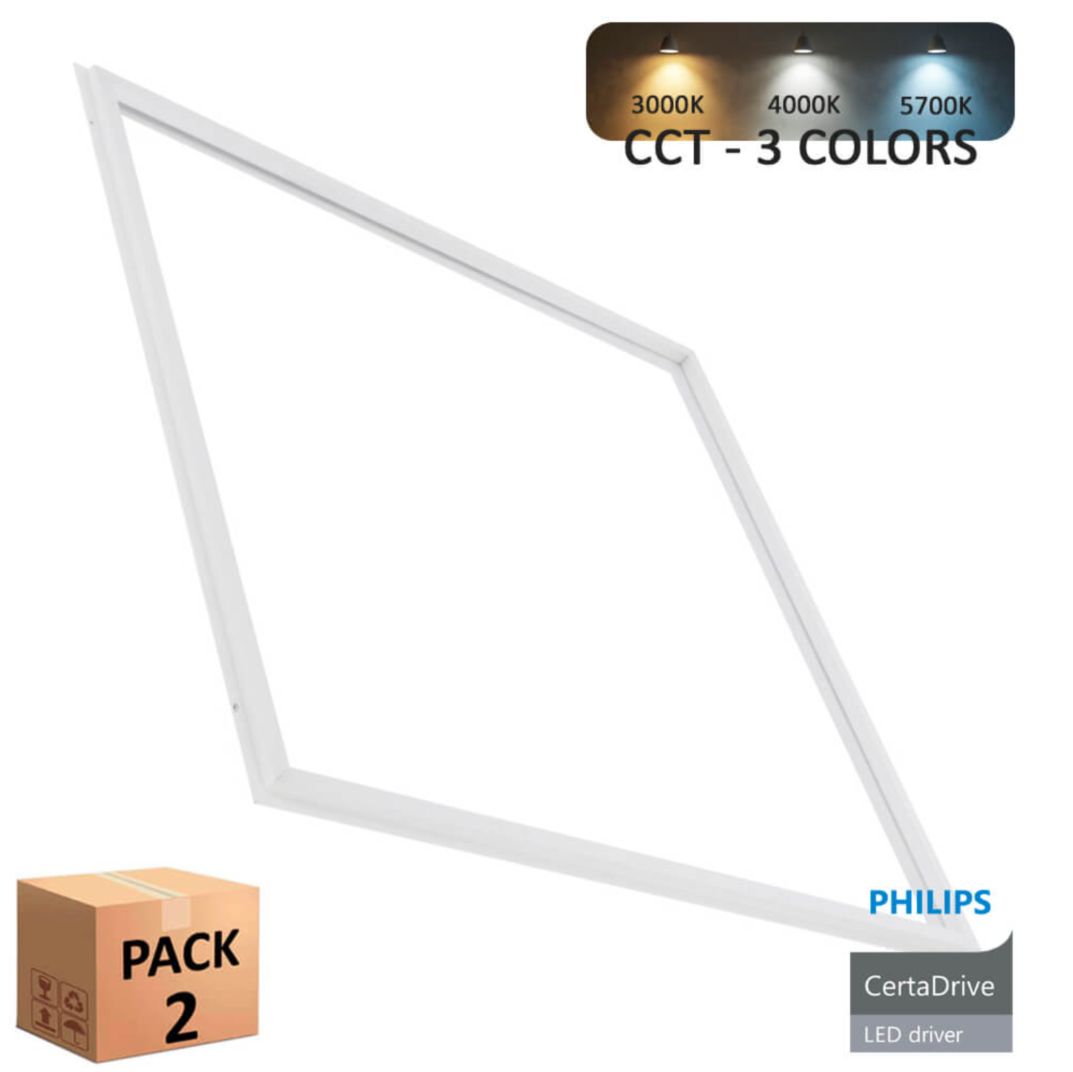 LED RAMPANEL 44W 60x60 3CCT