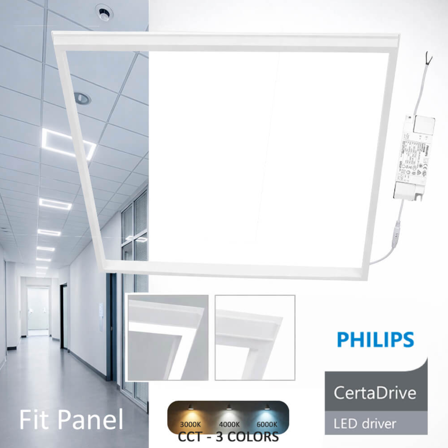 LED RAMPANEL 44W 60x60 3CCT