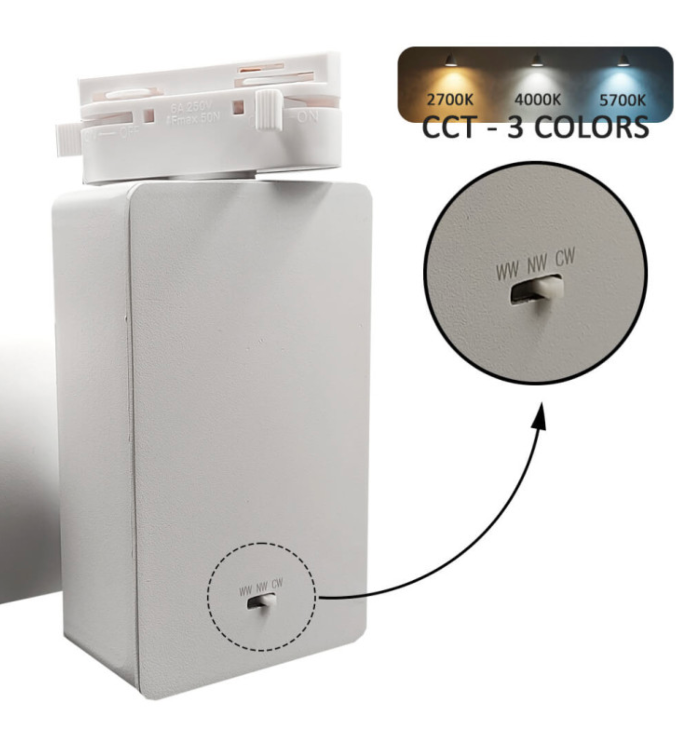 LED Spotlight 40W 3CCT Trefas Vit